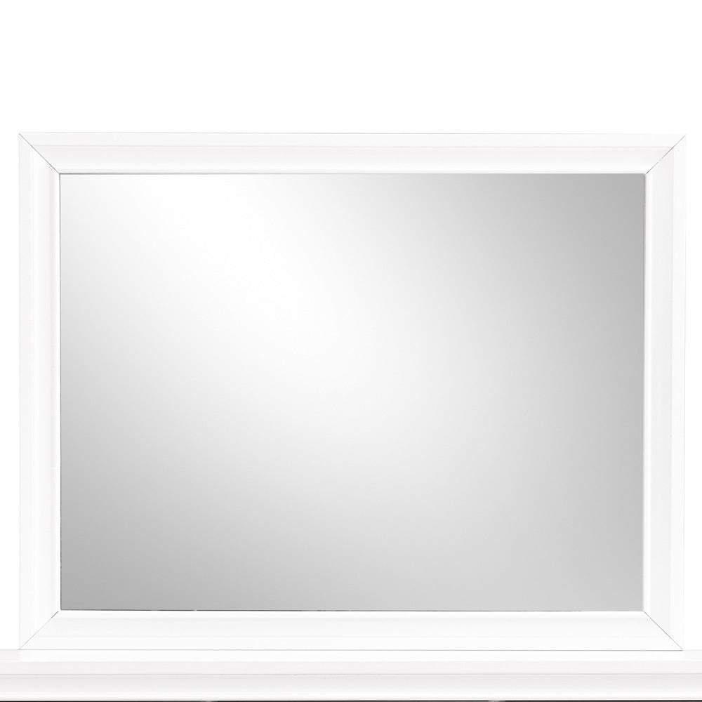 White Mirror Vanity with Wood Frame - 37"H x 46"W