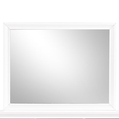 White Mirror Vanity with Wood Frame - 37"H x 46"W