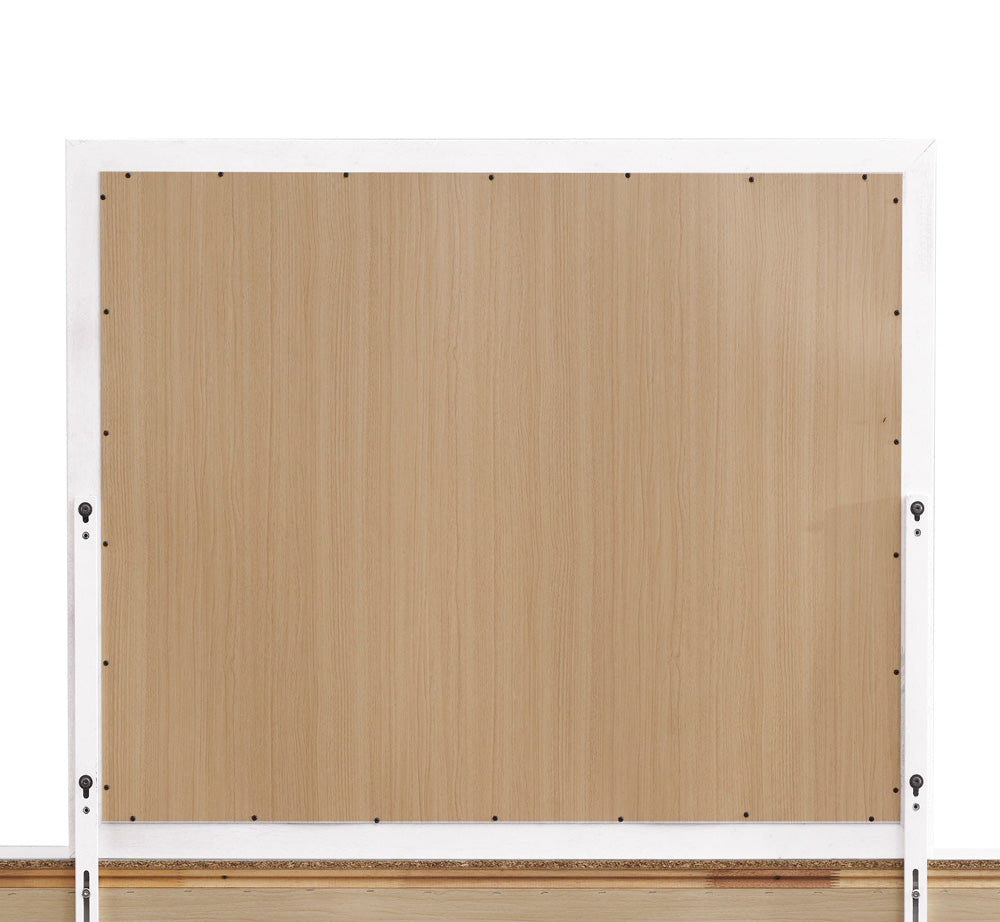 White Mirror Vanity with Wood Frame - 37"H x 46"W