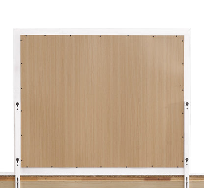 White Mirror Vanity with Wood Frame - 37"H x 46"W