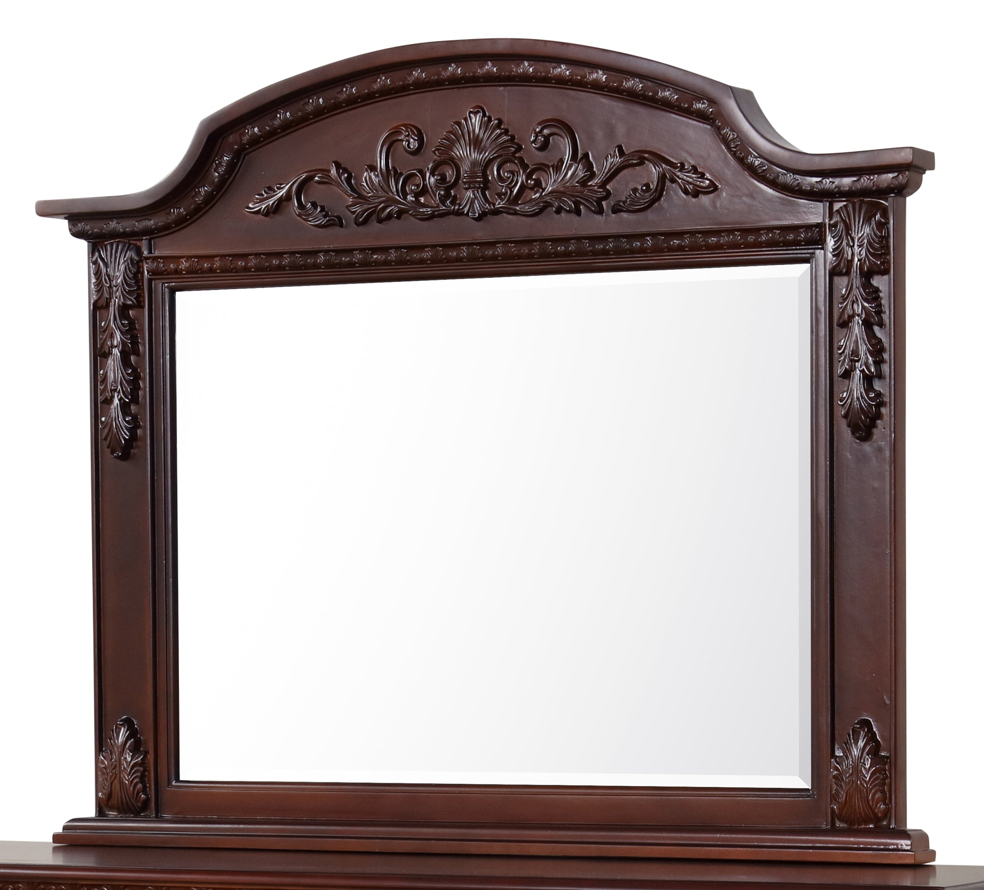 Cherry Finish Glass Vanity Mirror - 41" x 50"