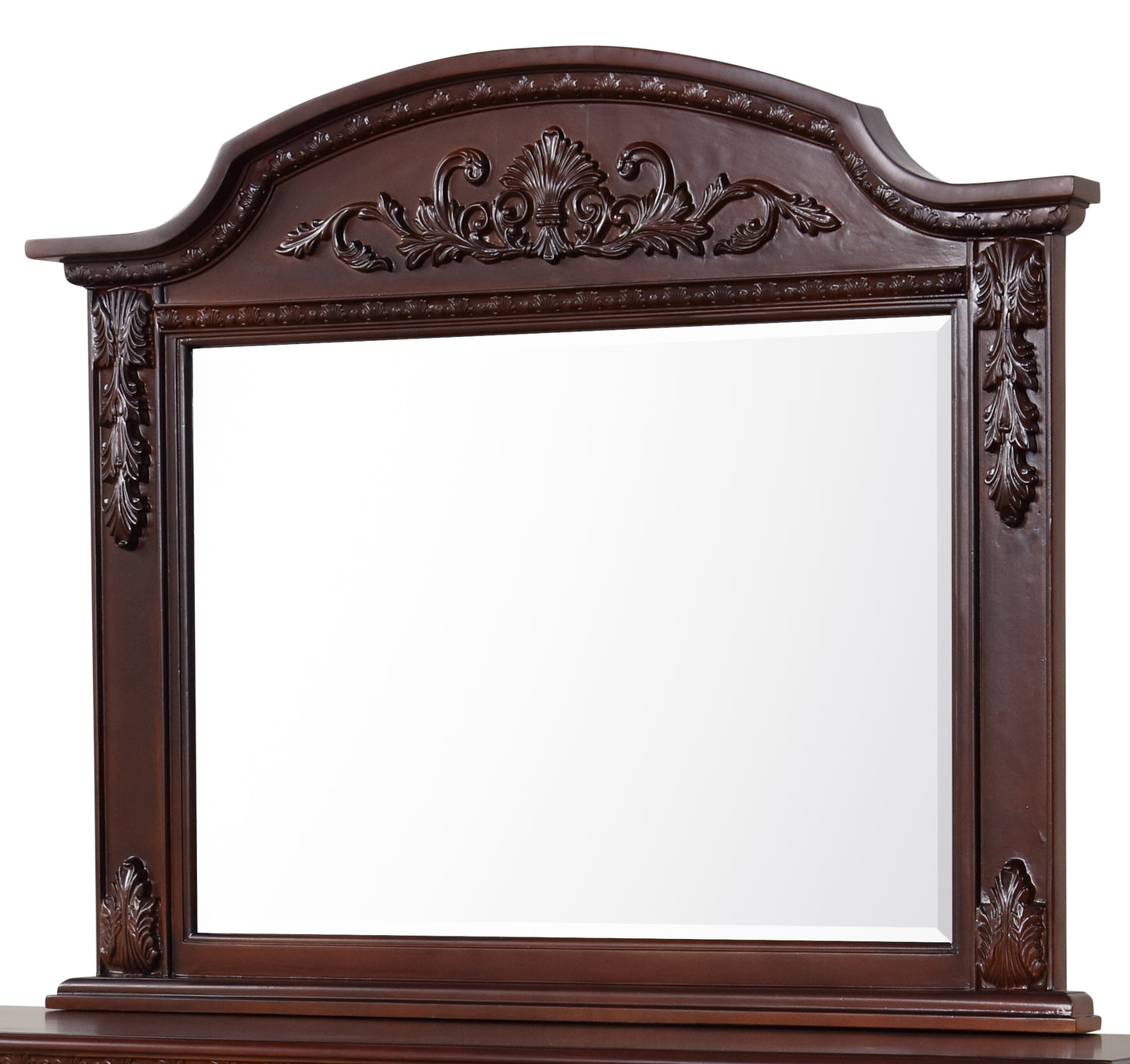 Cherry Finish Glass Vanity Mirror - 41" x 50"