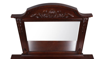Cherry Finish Glass Vanity Mirror - 41" x 50"