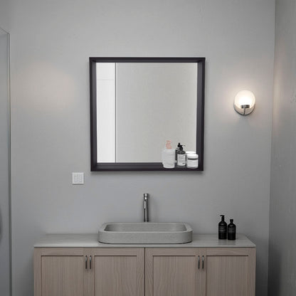 Plains Medicine Cabinet 23.6" H, 1 Shelf, 1 Mirror, Black Wengue - Bathroom