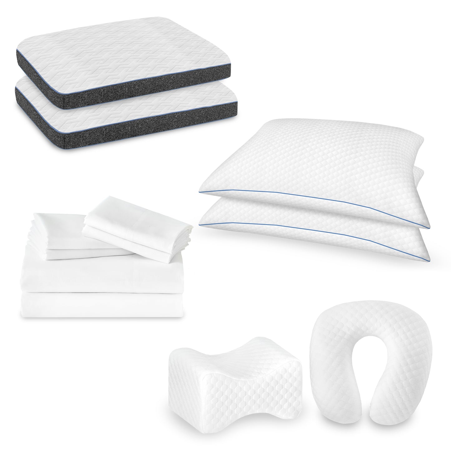 White Cotton Linen 12-Piece Bedding Set Cal King