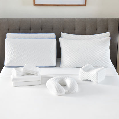 White Cotton Linen 12-Piece Bedding Set Cal King
