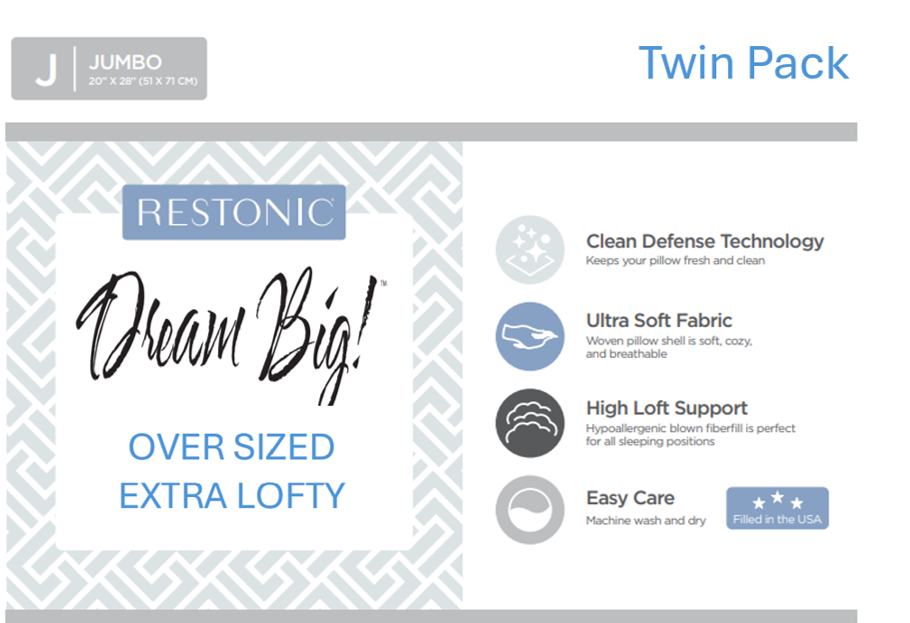 White Microfiber Twin Bed Pillows - 2 Pack