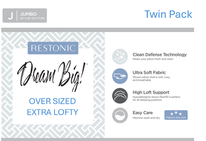 White Microfiber Twin Bed Pillows - 2 Pack