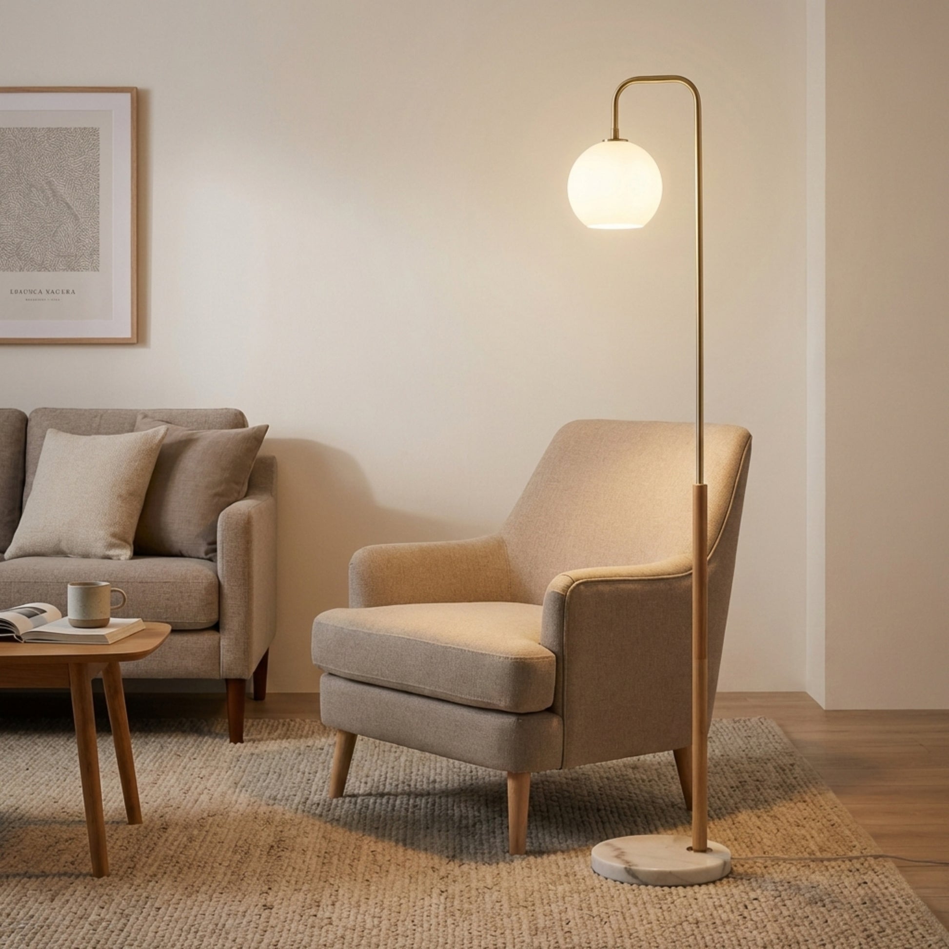 Tall Corner Floor Lamp, Standing Light for Living Room, Bedroom & Office Space Illumination, Solaris White Lampshade Floor Lamp 110V