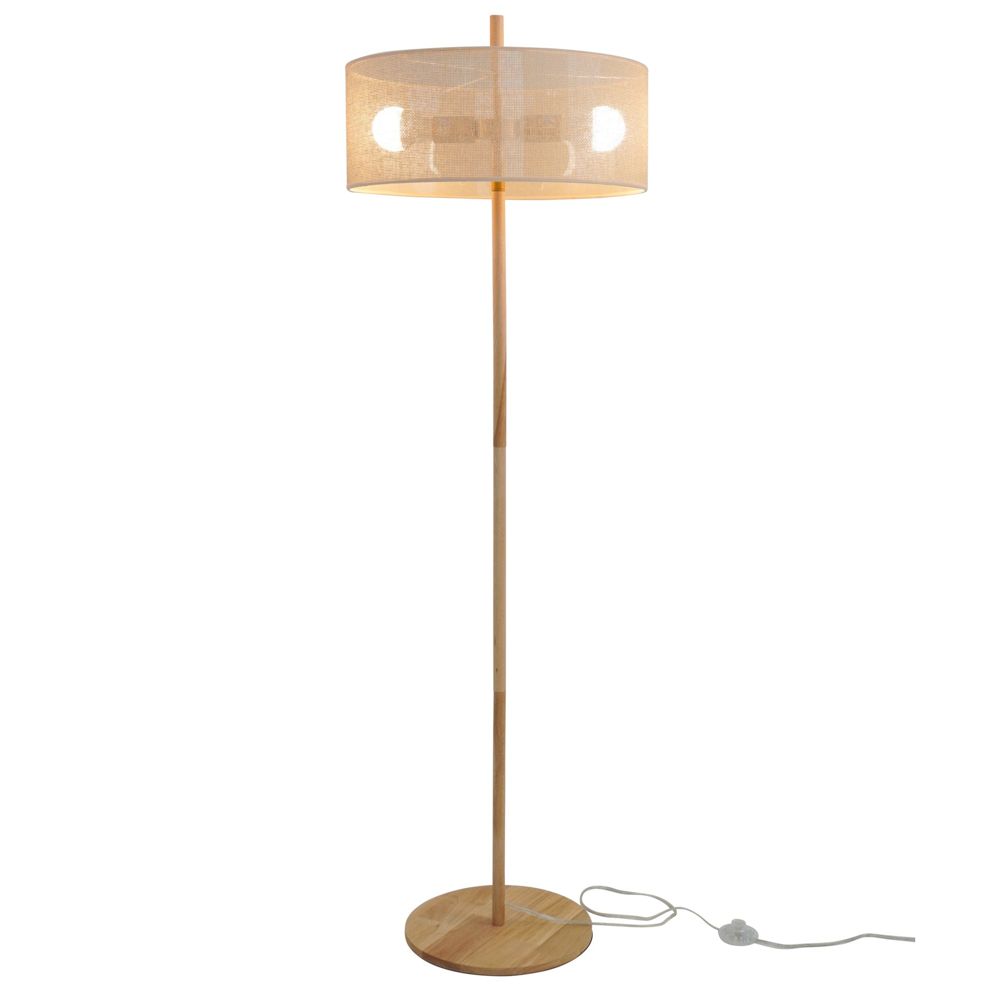 Classic Modern Floor Lamp, Upward Lighting Design for Living Room Ambience, Bedroom & Office Space Lirian Floor Lamp - Oak and Natural 110-120V