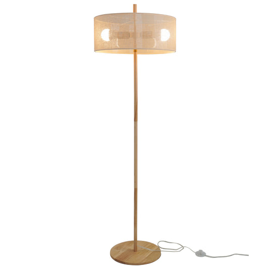 Classic Modern Floor Lamp, Upward Lighting Design for Living Room Ambience, Bedroom & Office Space Lirian Floor Lamp - Oak and Natural 110-120V