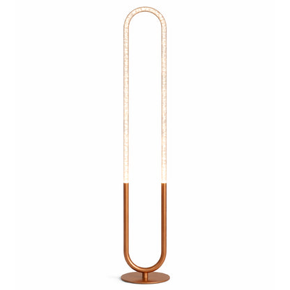 Contemporary Floor Lamp, LED Standing Light for Living Room Centerpiece, Bedroom & Office Lighting, Zeon LED Floor Lamp Coarse Gold and Clear 110-120V