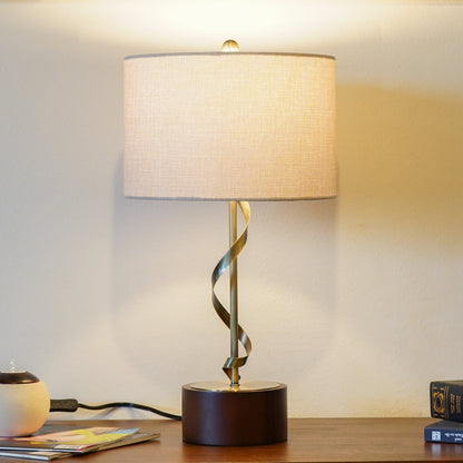 Bedside Bedroom Nightstand Desk Lamp Bedroom Study Lamps Solid Wood Creative Lights Reading Living Room Table LampsFoundry Twisted Metal Table Lamp 110V