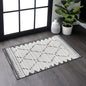Step Collection High-Low Trellis Cream/Anthracite Indoor Area Rug, 2'x3', Modern, Contemporary, Geometric, Bohemian, Bedroom, Kitchen, Living Room, Doormat, Non Shedding Carpet