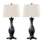 29" Contemporary Polyresin Table Lamp in Oil Rubbed Bronze Polyresin with Oat Linen Shade from Grandview Gallery  - Set of 2