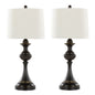 Montgomery 29" Contemporary Metal Table Lamp in Oil Rubbed Bronze with Off-White Linen Shade from Grandview Gallery  - Set of 2