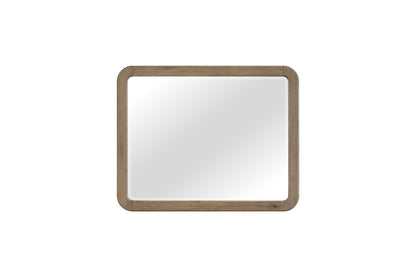 English Knotty Oak Inspired Landscape Mirror