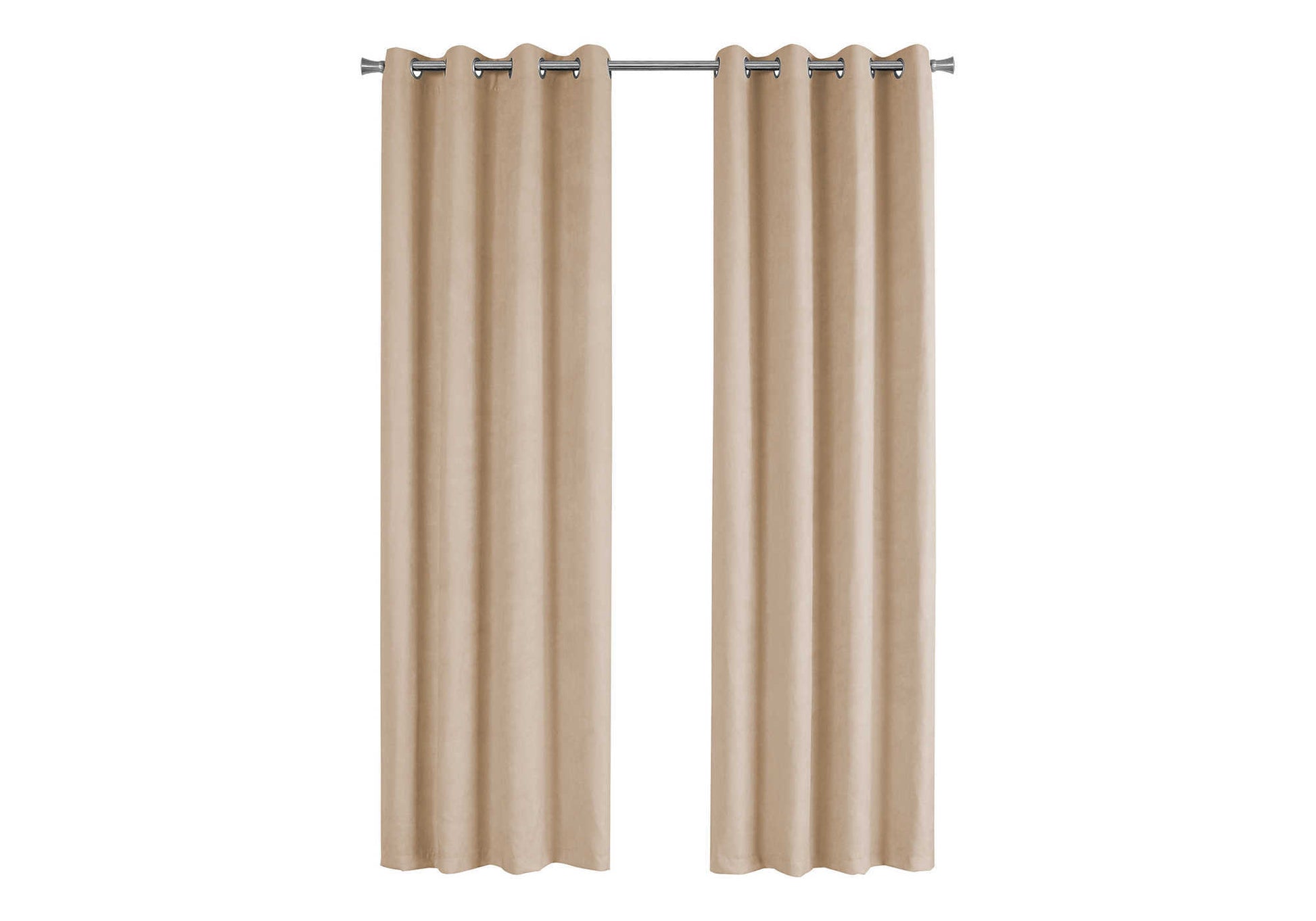 Curtain Panel, 2pcs Set, 54"w X 84"l, Room Darkening, Grommet, Living Room, Bedroom, Kitchen, Beige Micro Suede, Contemporary, Modern