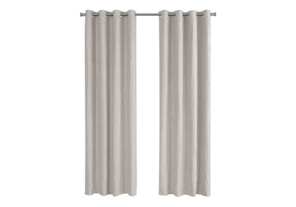 Curtain Panel, 2pcs Set, 54"w X 95"l, Room Darkening, Grommet, Living Room, Bedroom, Kitchen, Beige Micro Suede, Contemporary, Modern