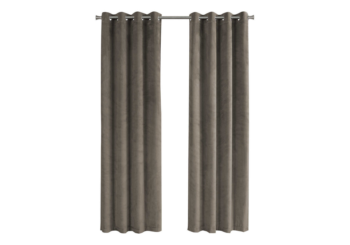 Curtain Panel, 2pcs Set, 54"w X 95"l, Room Darkening, Grommet, Living Room, Bedroom, Kitchen, Beige Velvet, Contemporary, Modern