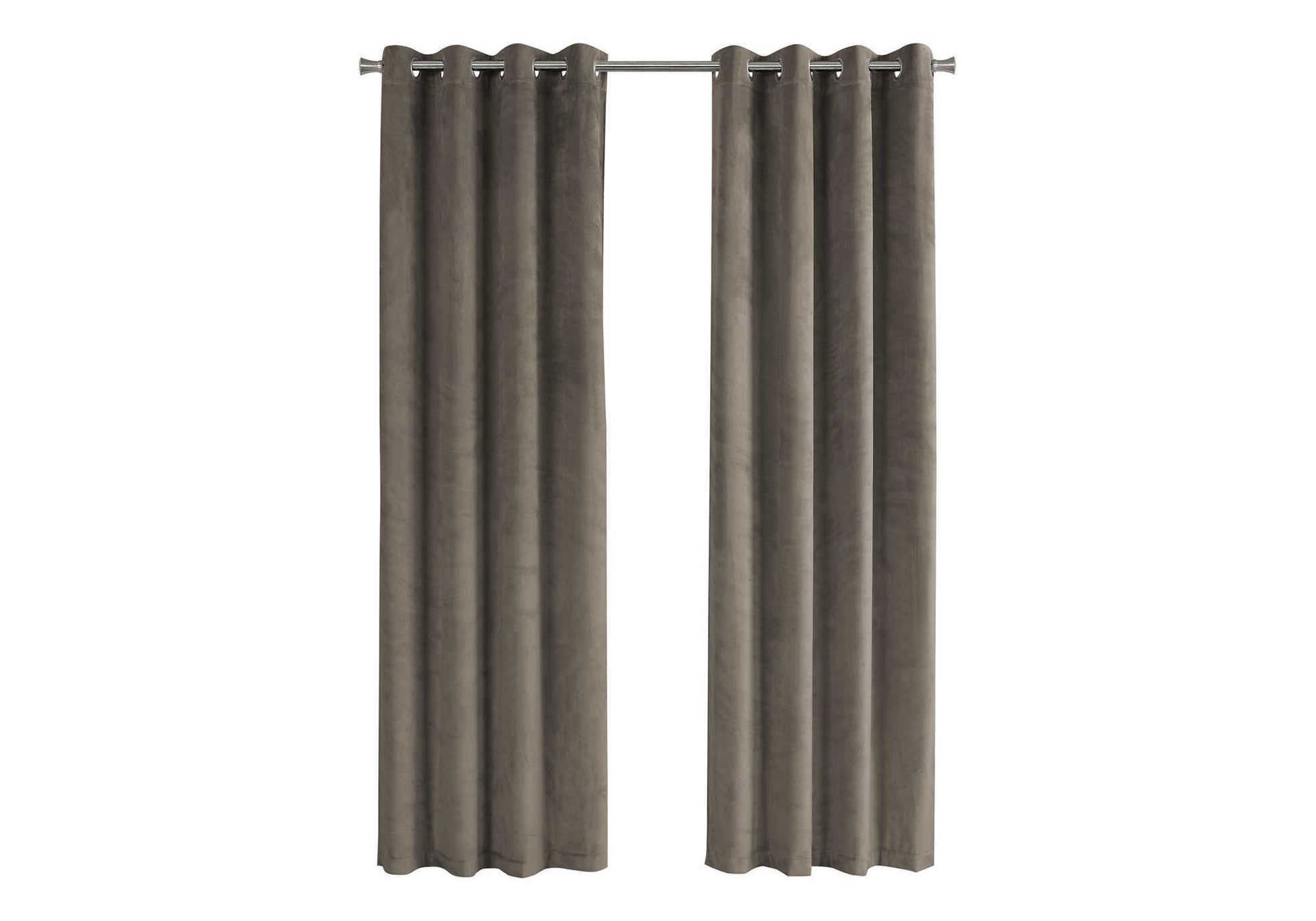 Curtain Panel, 2pcs Set, 54"w X 95"l, Room Darkening, Grommet, Living Room, Bedroom, Kitchen, Beige Velvet, Contemporary, Modern