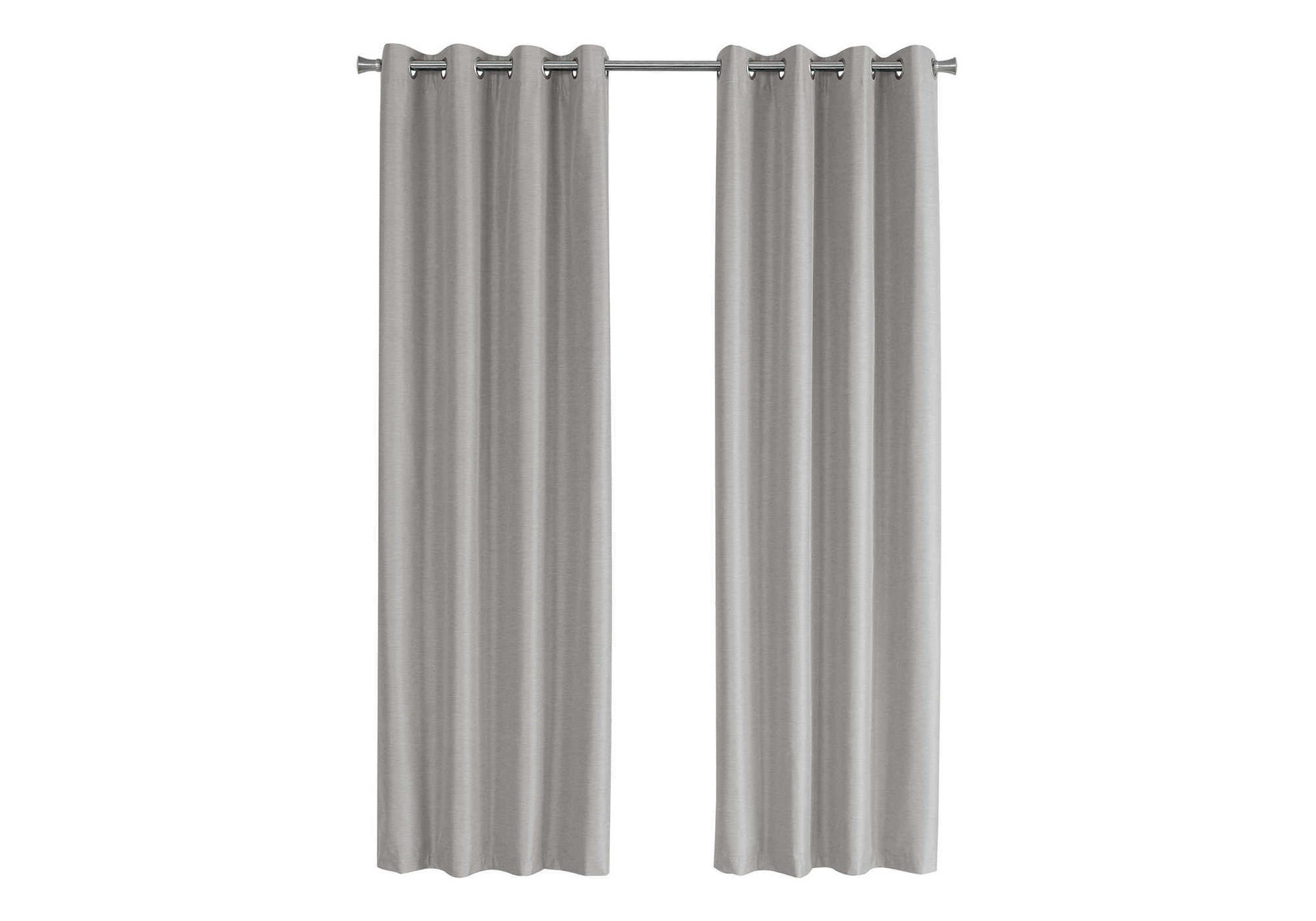 Curtain Panel, 2pcs Set, 54"w X 95"l, 100% Blackout, Grommet, Living Room, Bedroom, Kitchen, Grey Thermal Insulation Polyester, Contemporary, Modern