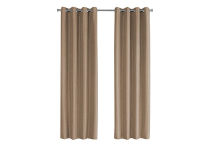 Curtain Panel, 2pcs Set, 54"w X 95"l, 100% Blackout, Grommet, Living Room, Bedroom, Kitchen, Brown Thermal Insulation Polyester, Contemporary, Modern