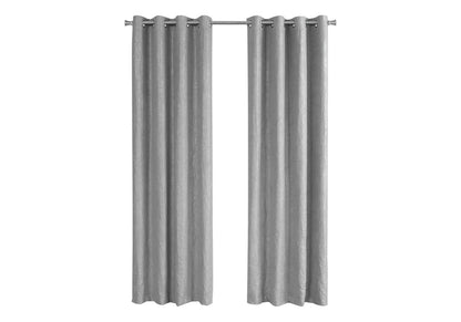 Curtain Panel, 2pcs Set, 54"w X 95"l, Room Darkening, Grommet, Living Room, Bedroom, Kitchen, Grey Micro Suede, Contemporary, Modern