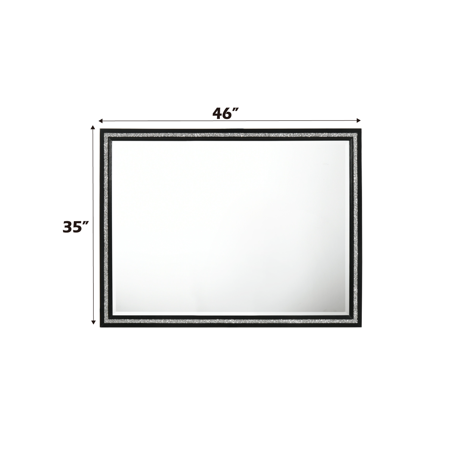 Haiden Black Vanity Mirror - 41" Beveled Edge