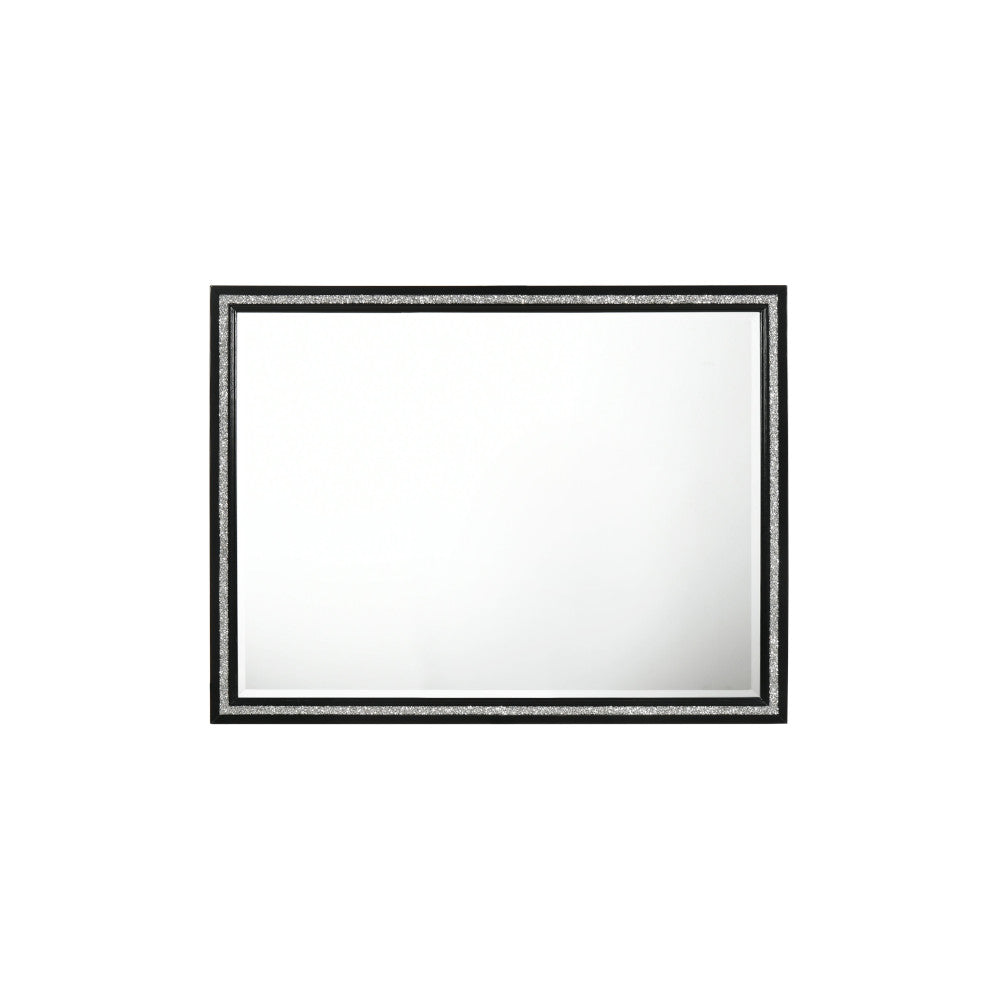 Haiden Black Vanity Mirror - 41" Beveled Edge