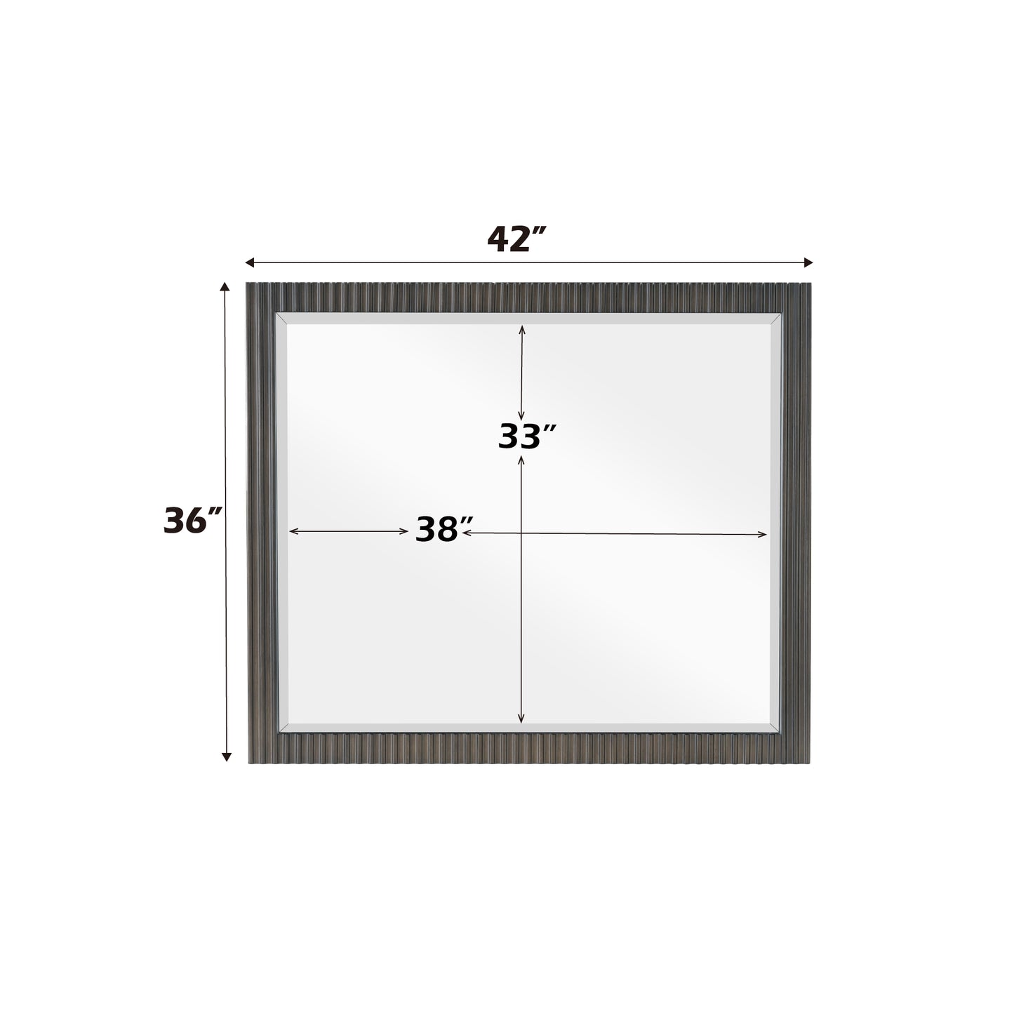 Espresso Mirror with Beveled Edge - 42" Vanity Mirror