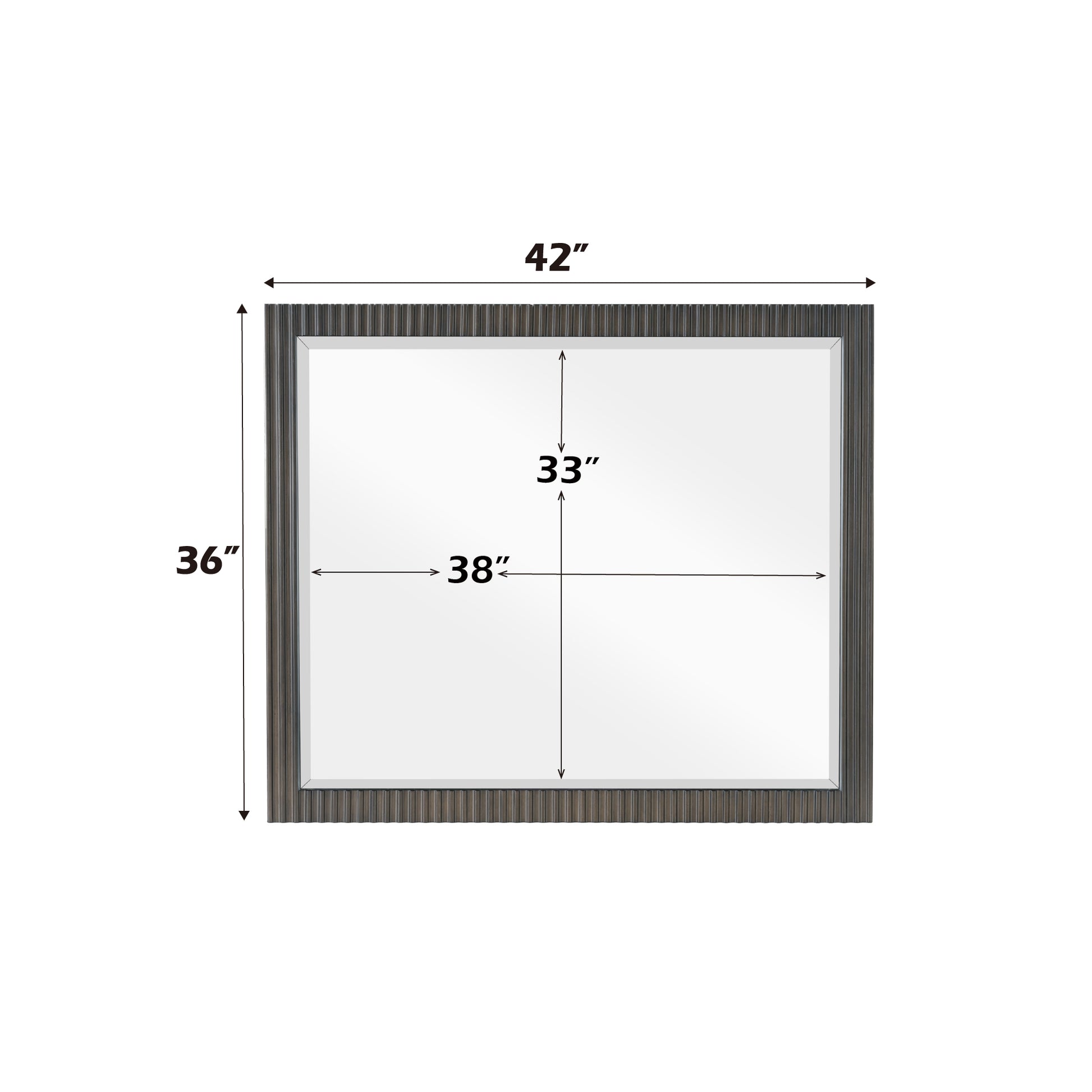 Espresso Mirror with Beveled Edge - 42" Vanity Mirror