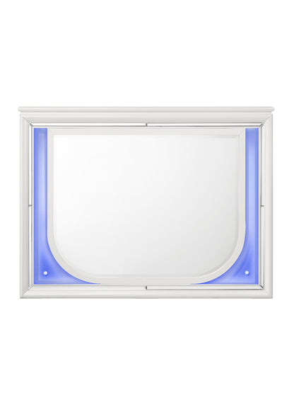 Modern White Vanity Mirror with LED Light for Bedroom Renovation