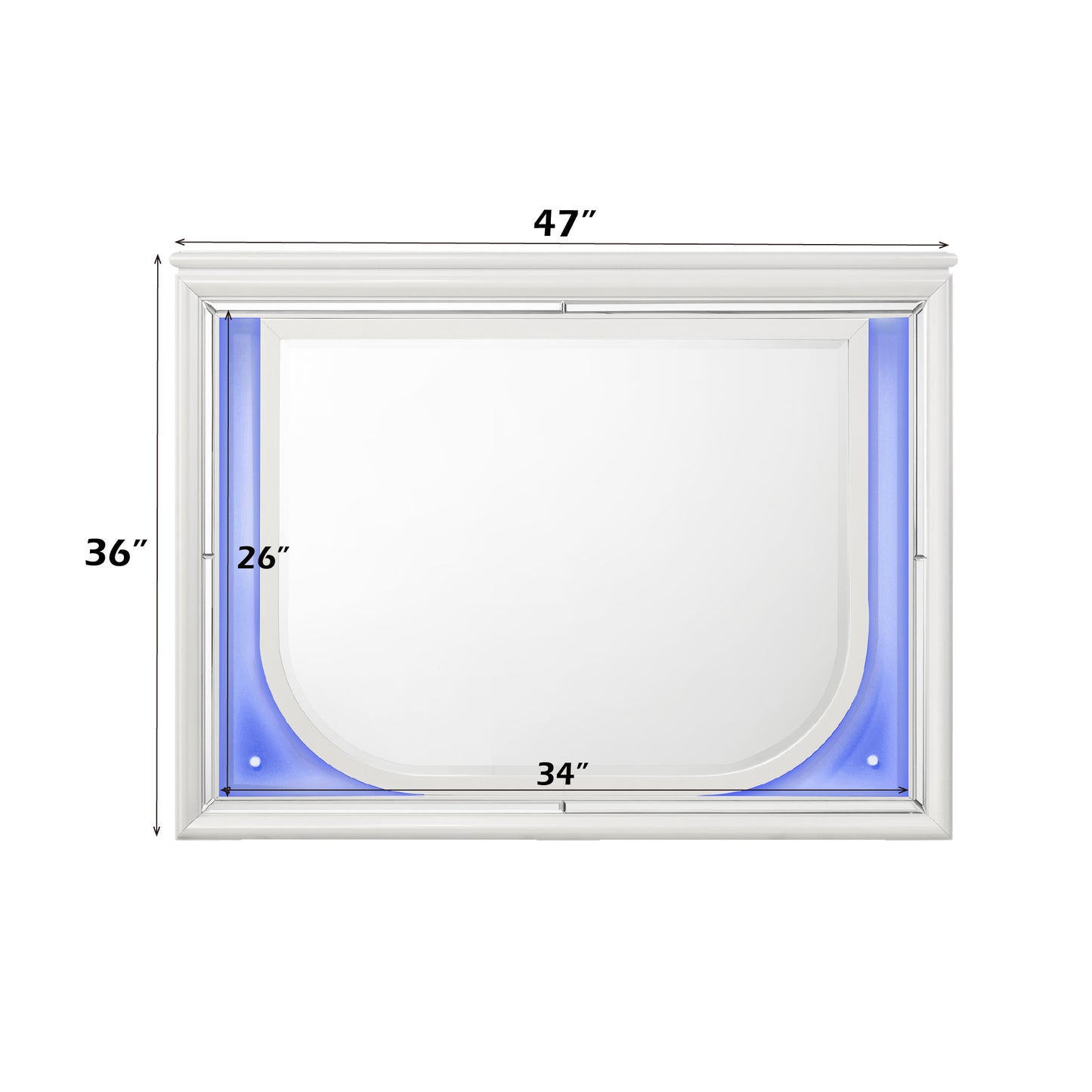 Modern White Vanity Mirror with LED Light for Bedroom Renovation