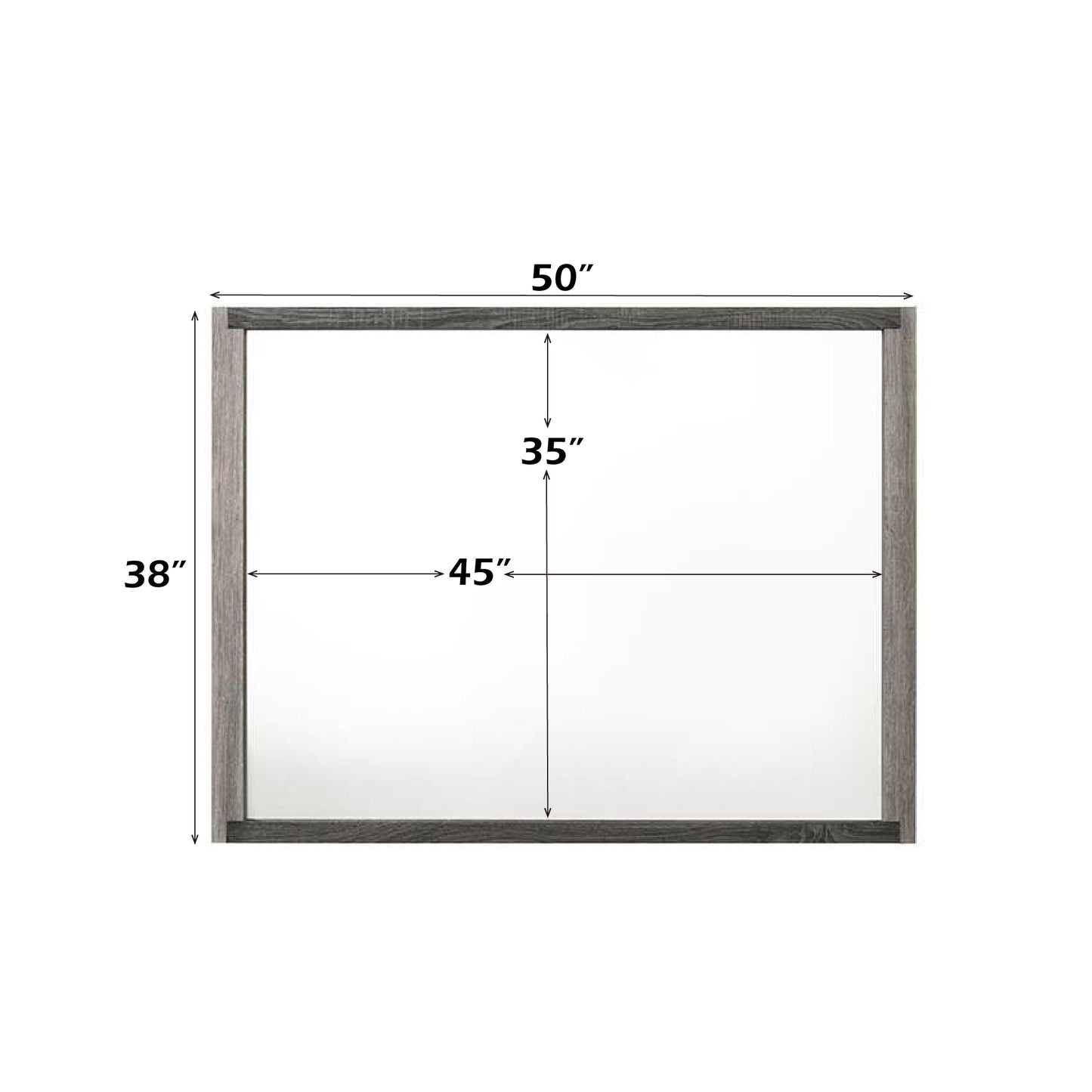 Gray Mirror Vanity with Synthetic Wood Finish for Bedroom