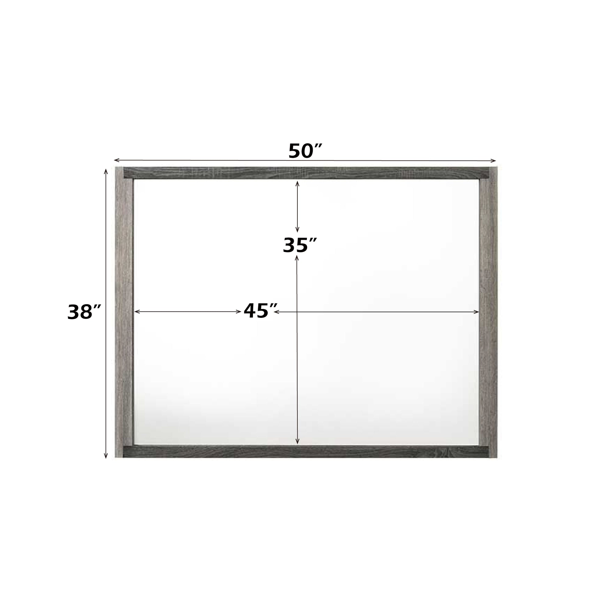 Gray Mirror Vanity with Synthetic Wood Finish for Bedroom