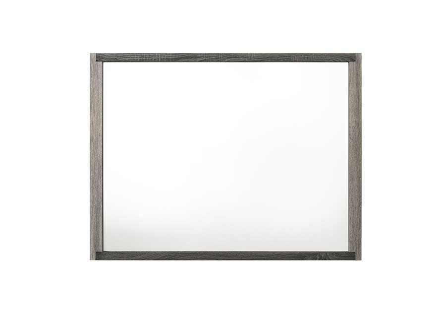 Gray Mirror Vanity with Synthetic Wood Finish for Bedroom