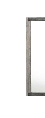 Gray Mirror Vanity with Synthetic Wood Finish for Bedroom