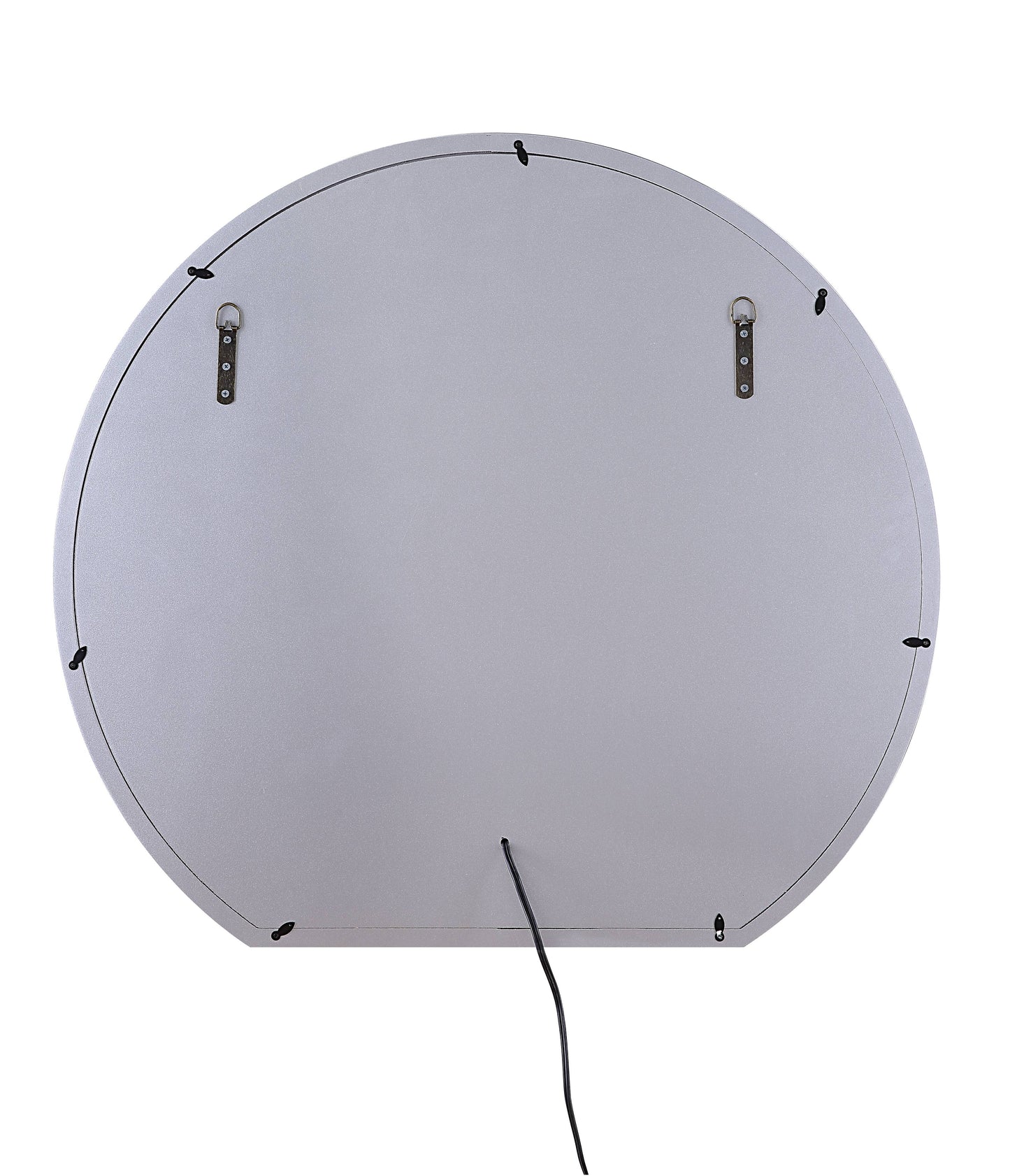 Silver Round Mirror with Lights - Accent Wall Decor
