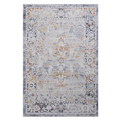 Ivory Grey Polyester Area Rug - 9x12 ft Living Room Rug