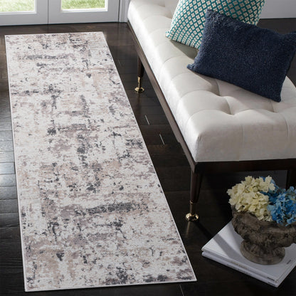 LOOM & LUXE Collection 2X8 Cream/Brown /Abstract Non-Shedding Living Room Bedroom Dining Home Office Stylish and Stain Resistant Area Rug