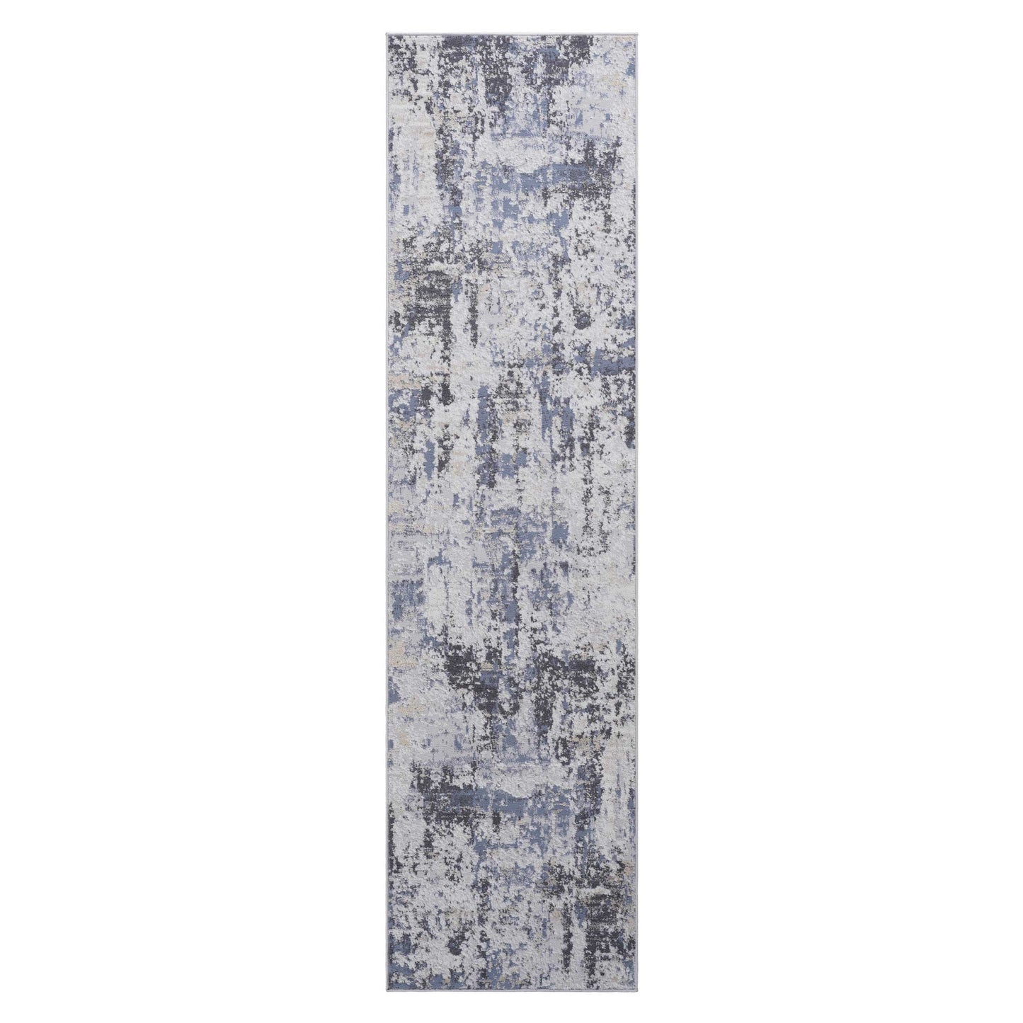 Grey Polyester Area Rug - 96" x 26" Stain Resistant Living Room Rug