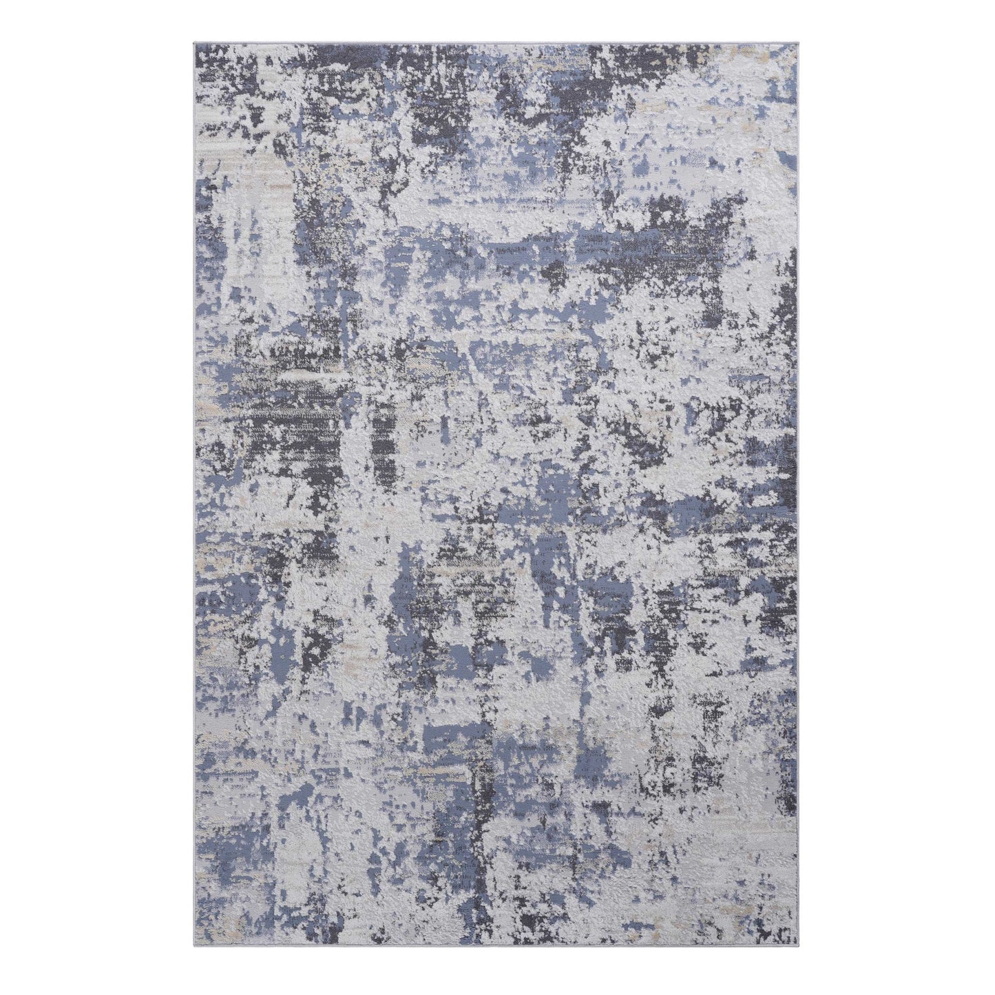 Grey Polyester Area Rug - 6x9 Modern Living Room Rug