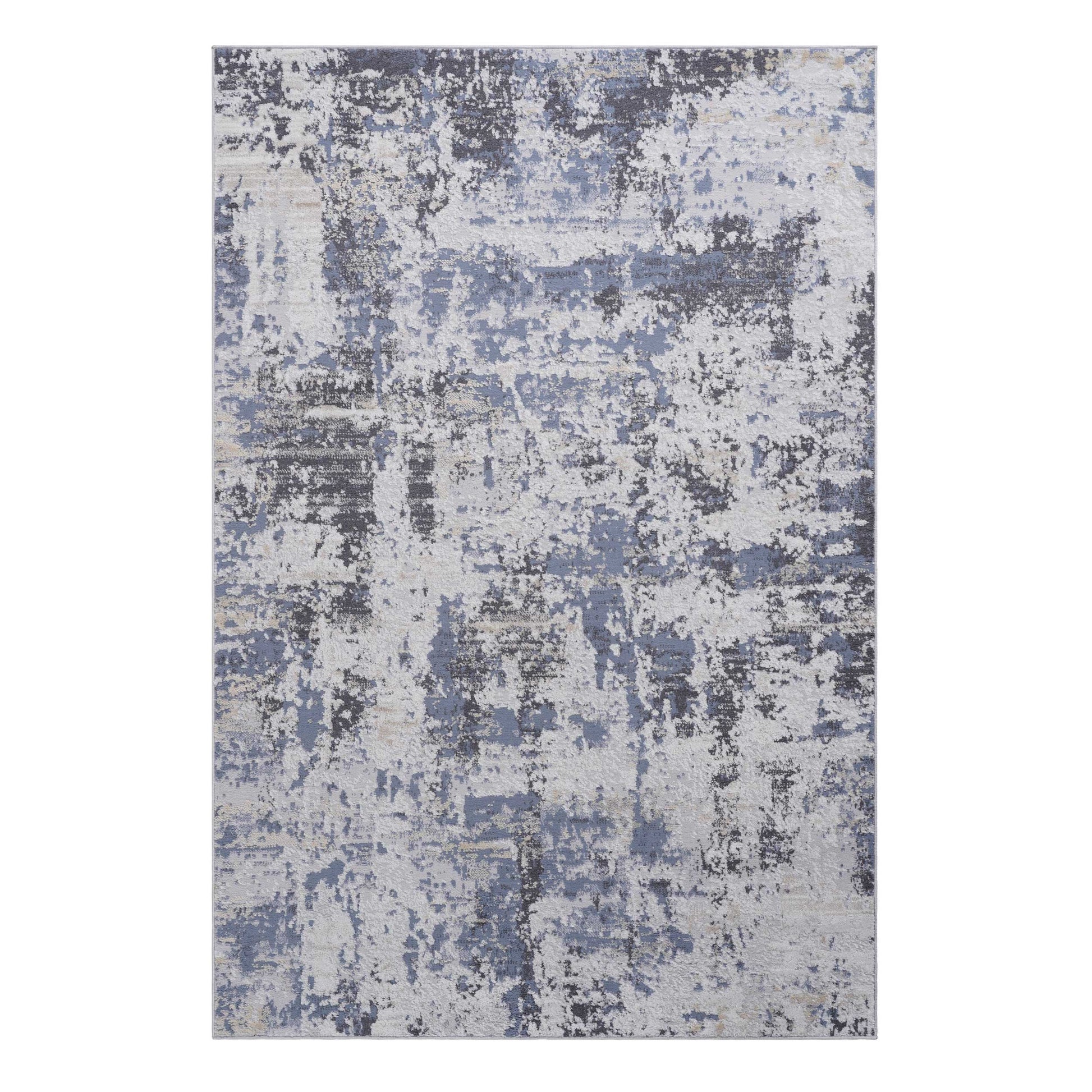 Grey Polyester Area Rug - 6x9 Modern Living Room Rug