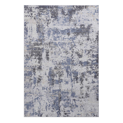 Grey Polyester Area Rug - 6x9 Modern Living Room Rug