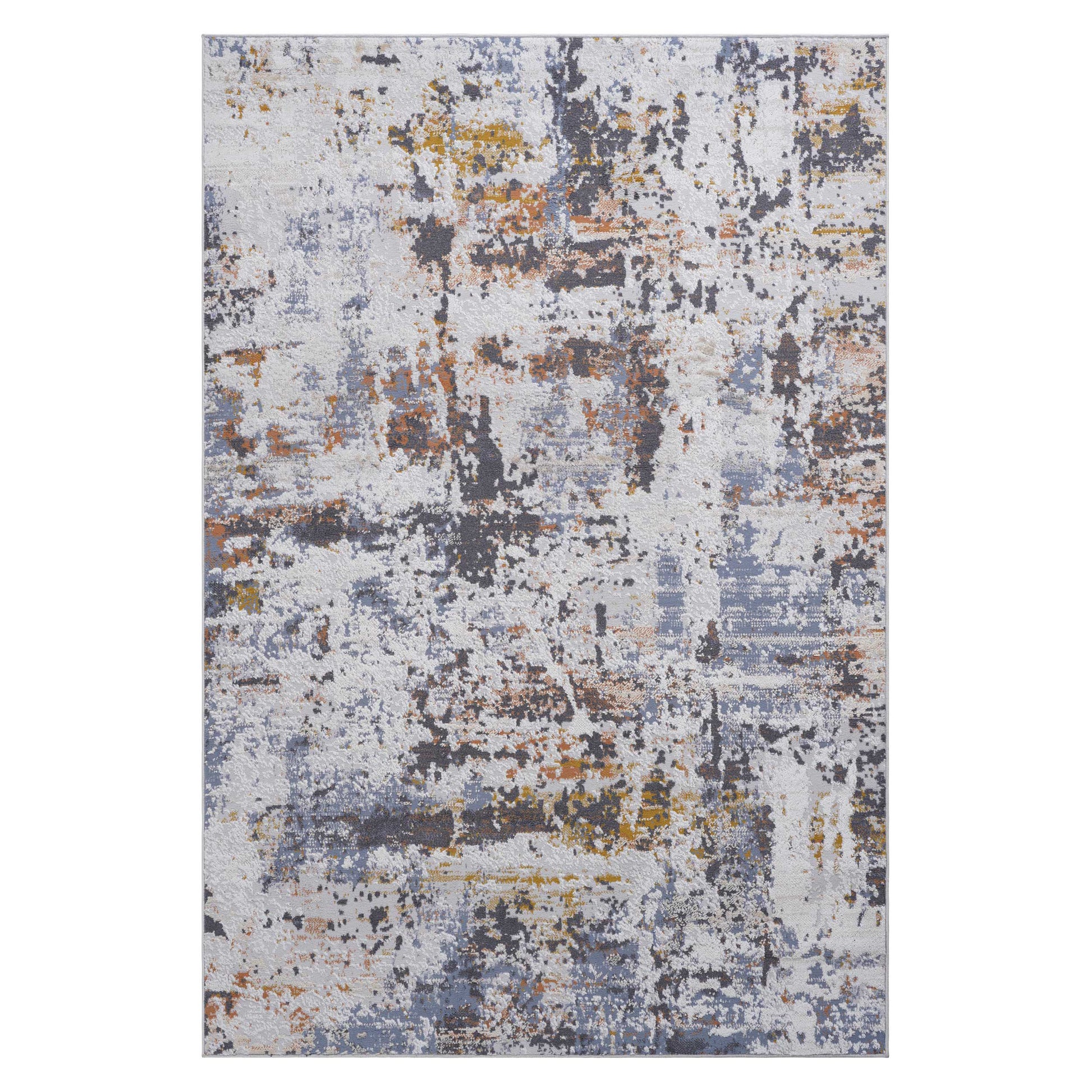 Ivory Navy Abstract Area Rug - 6' x 9'