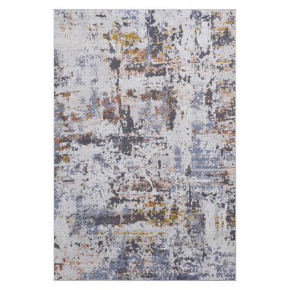Ivory Navy Abstract Area Rug - 6' x 9'