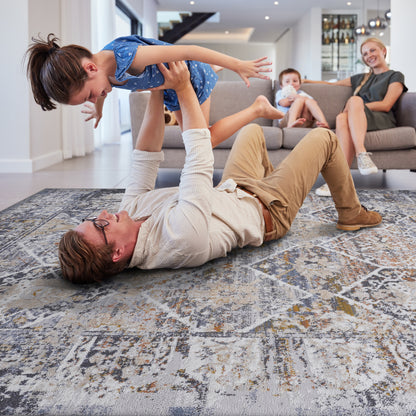 Multi-Colored 6x9 Area Rug - Polyester Stain Resistant
