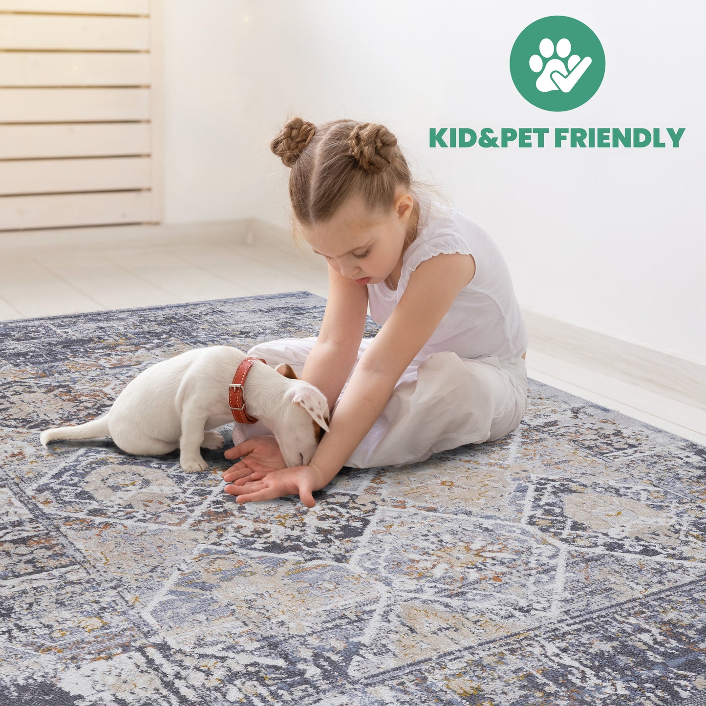 Multi-Colored 6x9 Area Rug - Polyester Stain Resistant