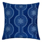 Holiday Blue Velvet Throw Pillow with White Snowflake Embroidery, 20x20 with Insert Set of 2